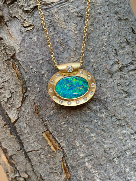 The Lightning Ridge Black Opal Necklace - Tony Malmed Jewelry