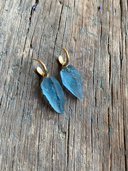 Natural Crystal Aquamarine Earrings - Tony Malmed Jewelry