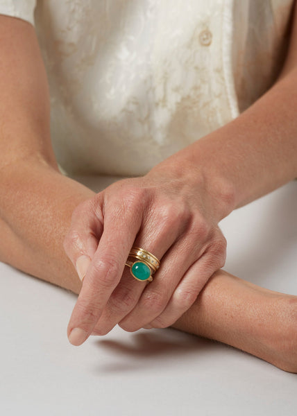 Emerald Cabochon Ring - Tony Malmed Jewelry