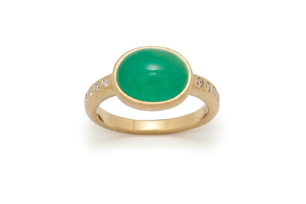 Emerald Cabochon Ring - Tony Malmed Jewelry