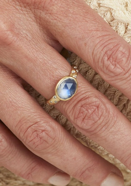 Rose Cut Moonstone Ring