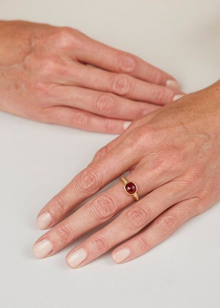 Rose Cut Ruby Ring