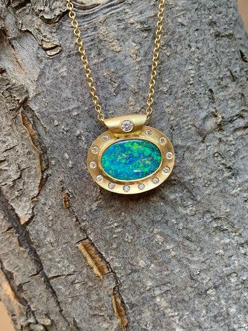 Rose Gold Fire Opal Necklace Sterling Silver Teardrop Tiny White Opal –  Spirit Art USA