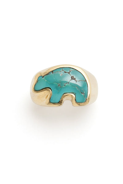 Turquoise Bear Ring - Tony Malmed Jewelry