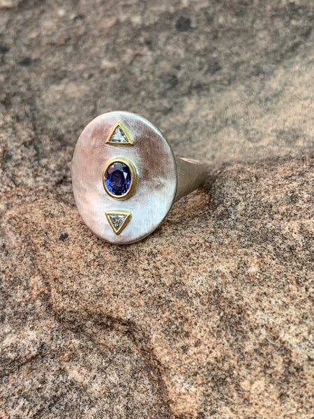 Sapphire Saddle Ring - Tony Malmed Jewelry